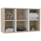 Book Cabinet/Sideboard White and Sonoma Oak 26"x11.8"x38.5" Chipboard - Almondscove