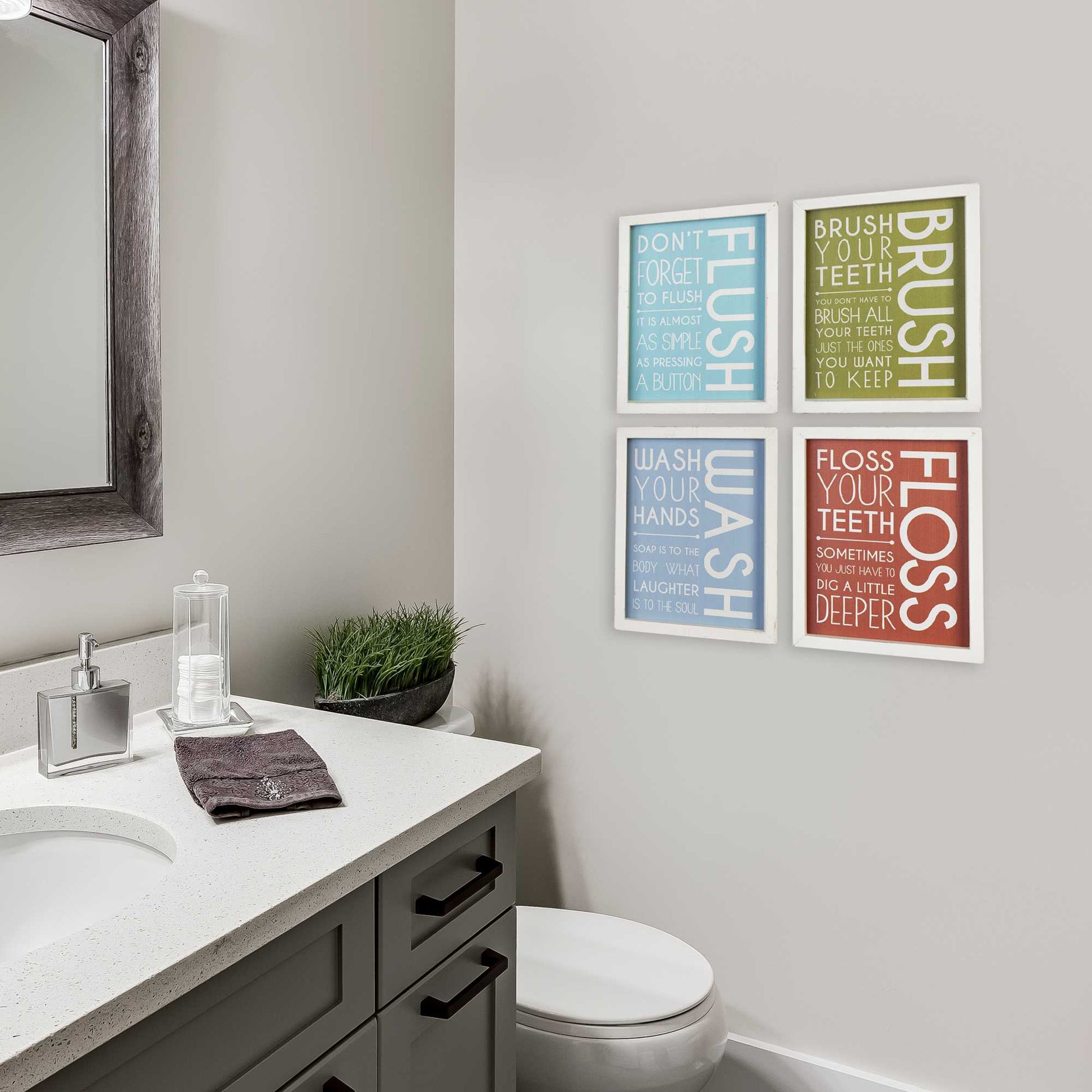 Set of 4 Bathroom Wall Art - Almondscove