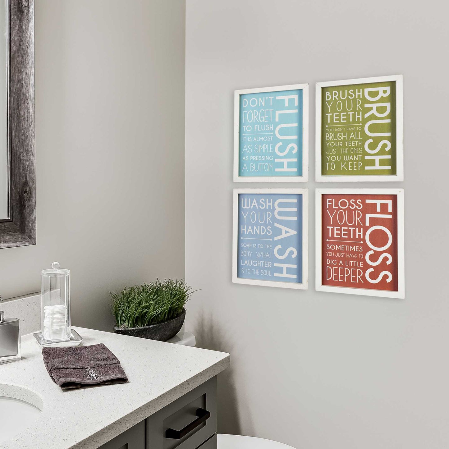Set of 4 Bathroom Wall Art - Almondscove