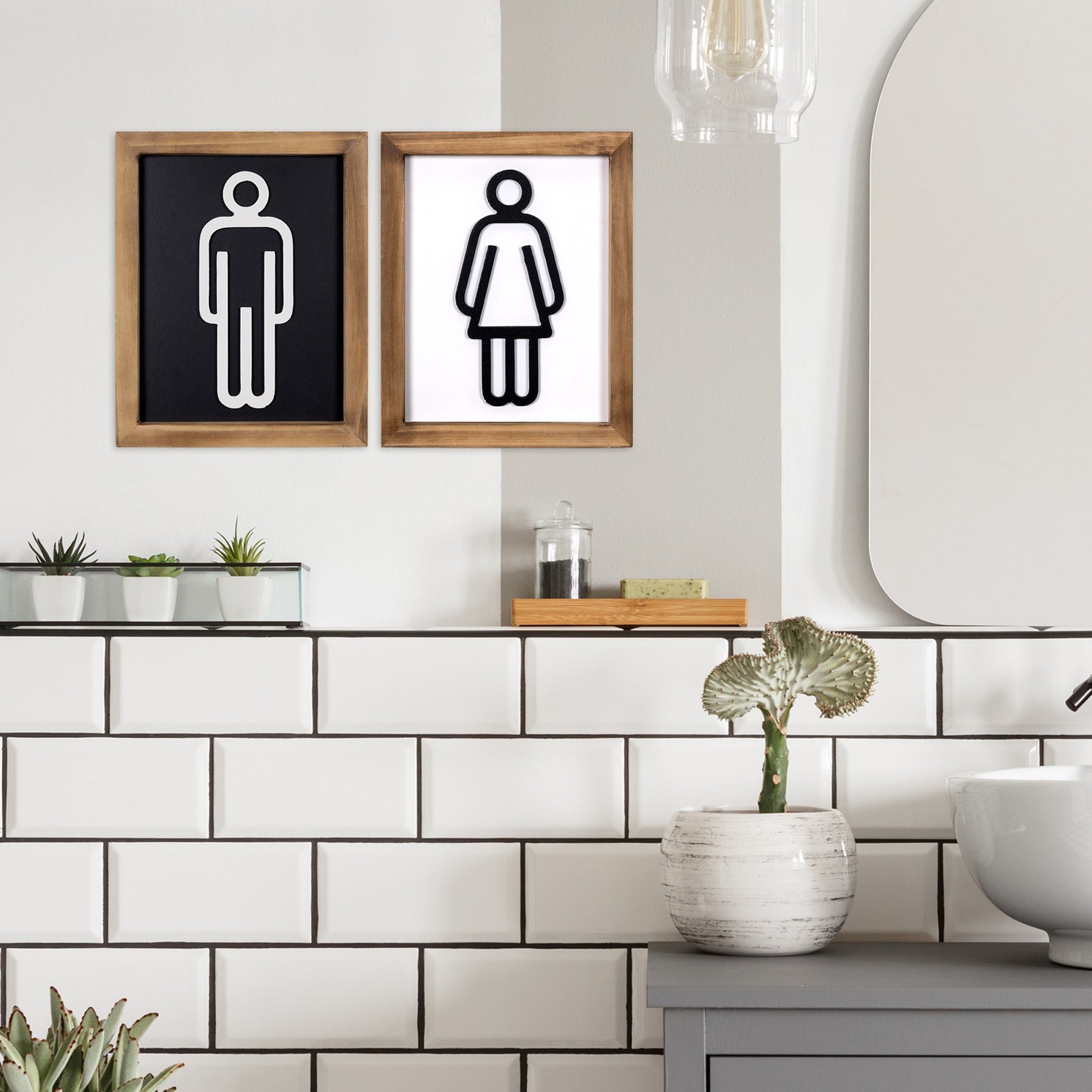 Set of Two His and Hers Bathroom Wall Art - Almondscove