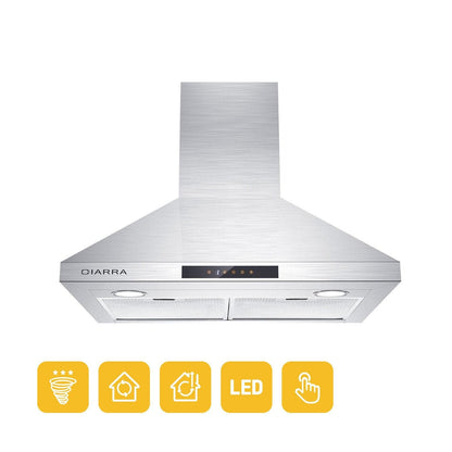 CIARRA 30 Inch Wall Mount Range Hood with 3-speed Extraction CAS75206-OW - Almondscove
