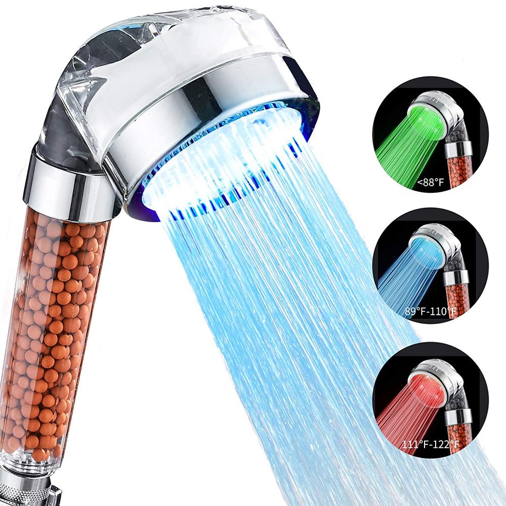 Shower Head with Temperature-controlled Color Changing Lights SP - Almondscove