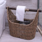 Free Standing Magazine and Toilet Paper Holder Basket with Wooden Rod - Almondscove