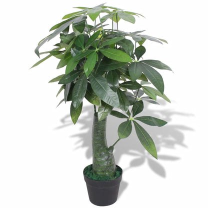 Artificial Fortune Tree Plant w/Pot Green Fake Leaves Decor Multi Sizes - Almondscove