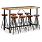 Bar Set 3/5/7/9 Piece Solid Reclaimed Wood Table Stool Bistro Seating - Almondscove