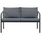 2 Seater Patio Sofa with Cushions Gray Aluminium - Almondscove