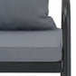 2 Seater Patio Sofa with Cushions Gray Aluminium - Almondscove