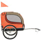 Dog Bike Trailer Foldable Sturdy Pet Flag Stroller Jogger Orange/Red - Almondscove