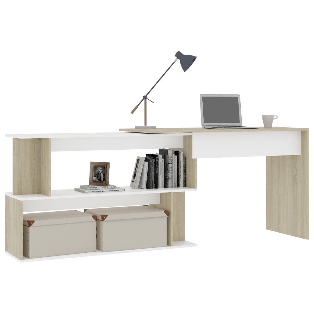 Corner Desk Chipboard Writing Table Study Work Station Multi Colors - Almondscove
