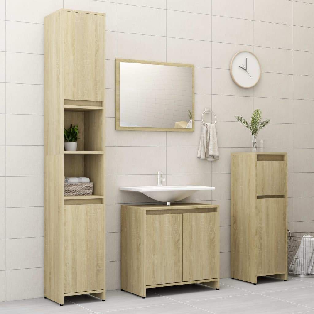 Bathroom Cabinet Chipboard Storage Cupboard Laundry Room Multi Colors - Almondscove