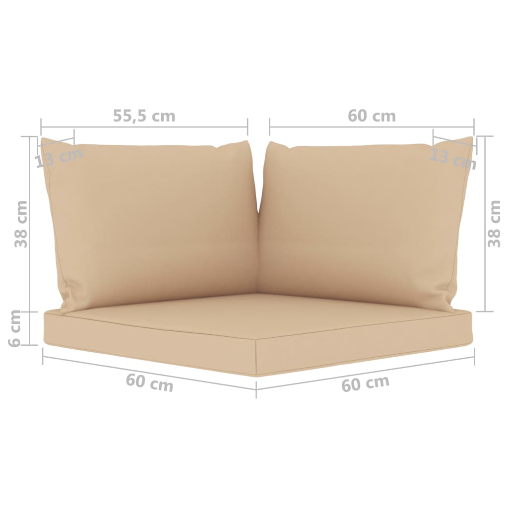 Pallet Sofa Cushions 3 pcs Beige Fabric - Almondscove