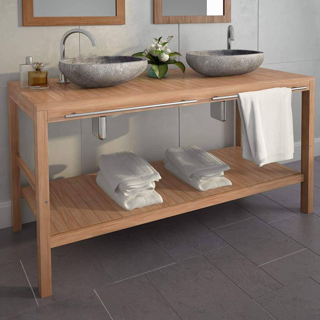Solid Teak Wood Bathroom Vanity Cabinet Sink Bath Furniture 29.1"/52" - Almondscove