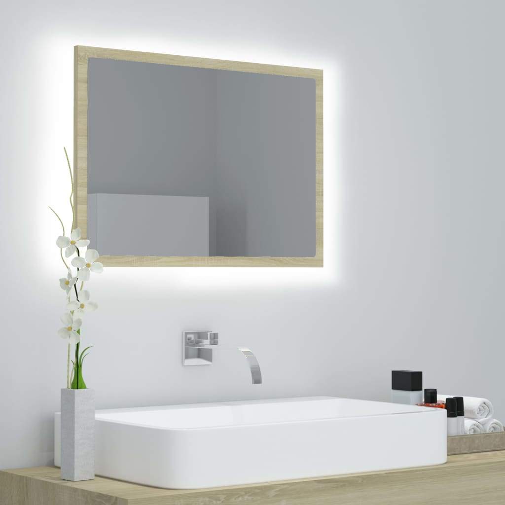 LED Bathroom Mirror 23.6" Chipboard Vanity Washroom Home Multi Colors - Almondscove