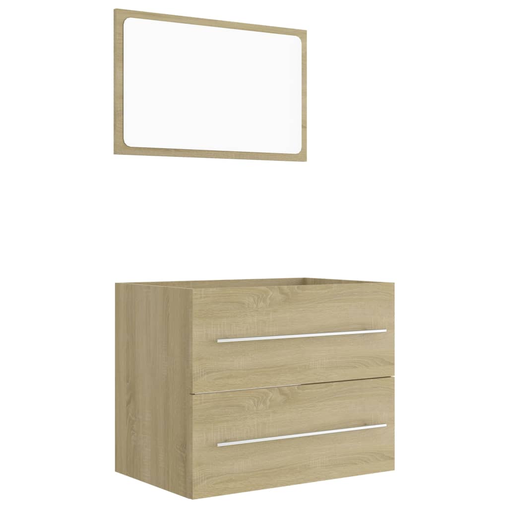 Bathroom Furniture Set 2 Piece Chipboard Storage Cabinet Multi Colors - Almondscove
