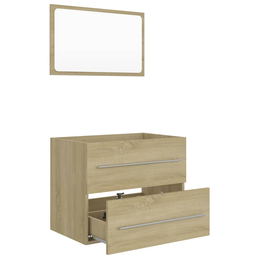 Bathroom Furniture Set 2 Piece Chipboard Storage Cabinet Multi Colors - Almondscove
