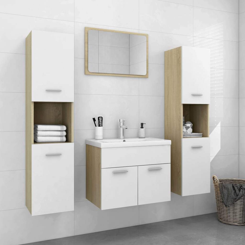 Bathroom Furniture Set Chipboard Indoor Storage Multi Colors/Sizes - Almondscove