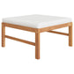 6 Piece Patio Lounge Set with Cream Cushions Solid Teak Wood - Almondscove