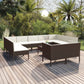 12 Piece Patio Lounge Set with Cushions Poly Rattan Brown - Almondscove
