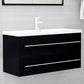 Sink Cabinet with Built-in Basin Black Chipboard - Almondscove