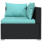 9 Piece Patio Lounge Set with Cushions Poly Rattan Black - Almondscove