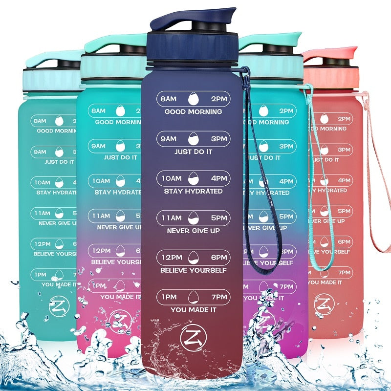 ZOMAKE 32oz Motivational Water Bottle with Time Marker