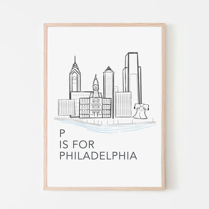 P is for Philadelphia Art Print - Almondscove