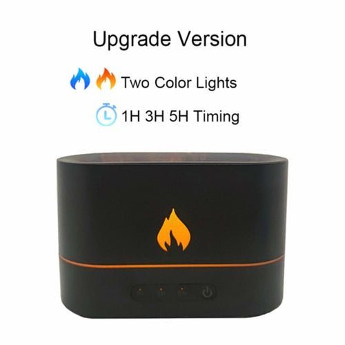 Essential Oil Diffuser With Flaming Effect And Timer - Almondscove