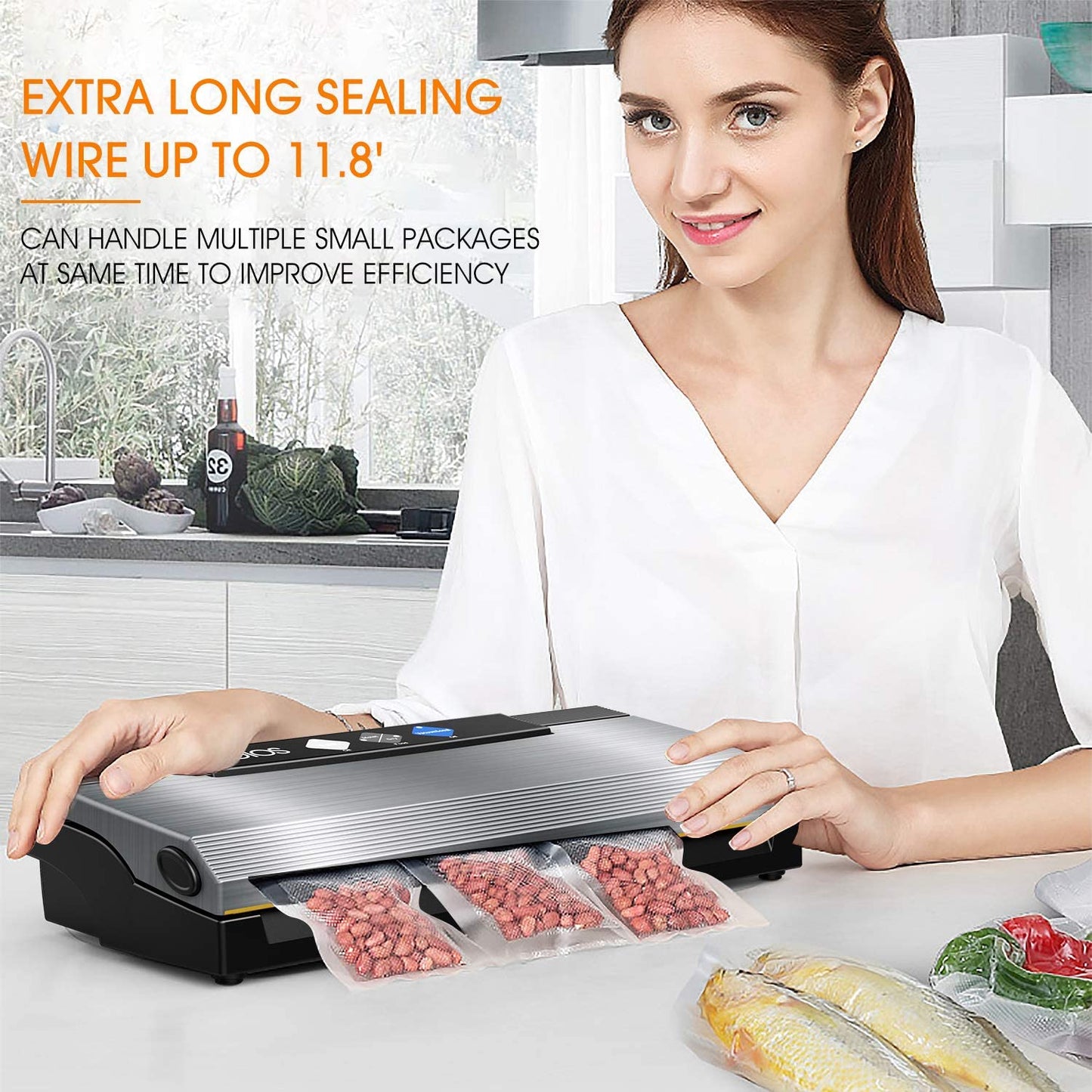 KOIOS Vacuum 80Kpa Automatic Food Sealer with Cutter - Almondscove
