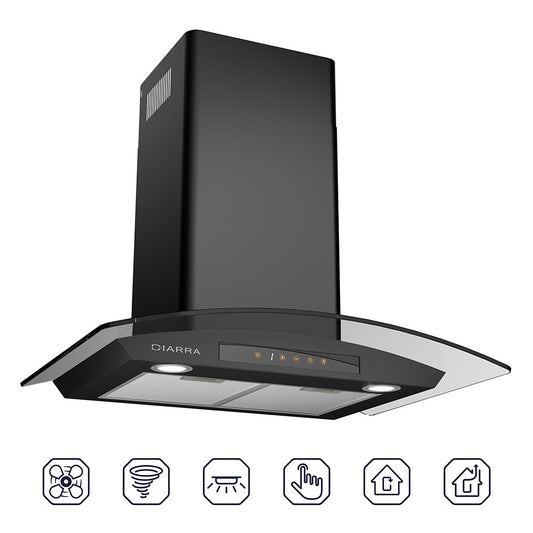 CIARRA 30 Inch Wall Mount Range Hood With 3-Speed Extraction CAB75502-OW - Almondscove