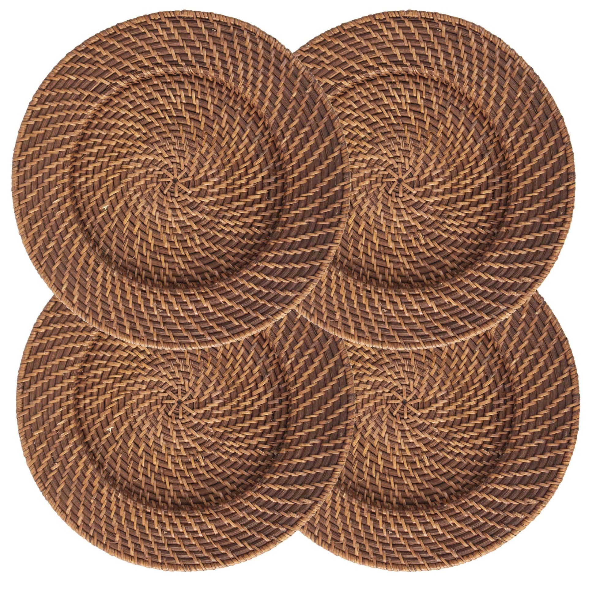 Round Wicker Charger | Woven Rustic Dinnerware Tableware for Dinner, Party, Wedding - Almondscove