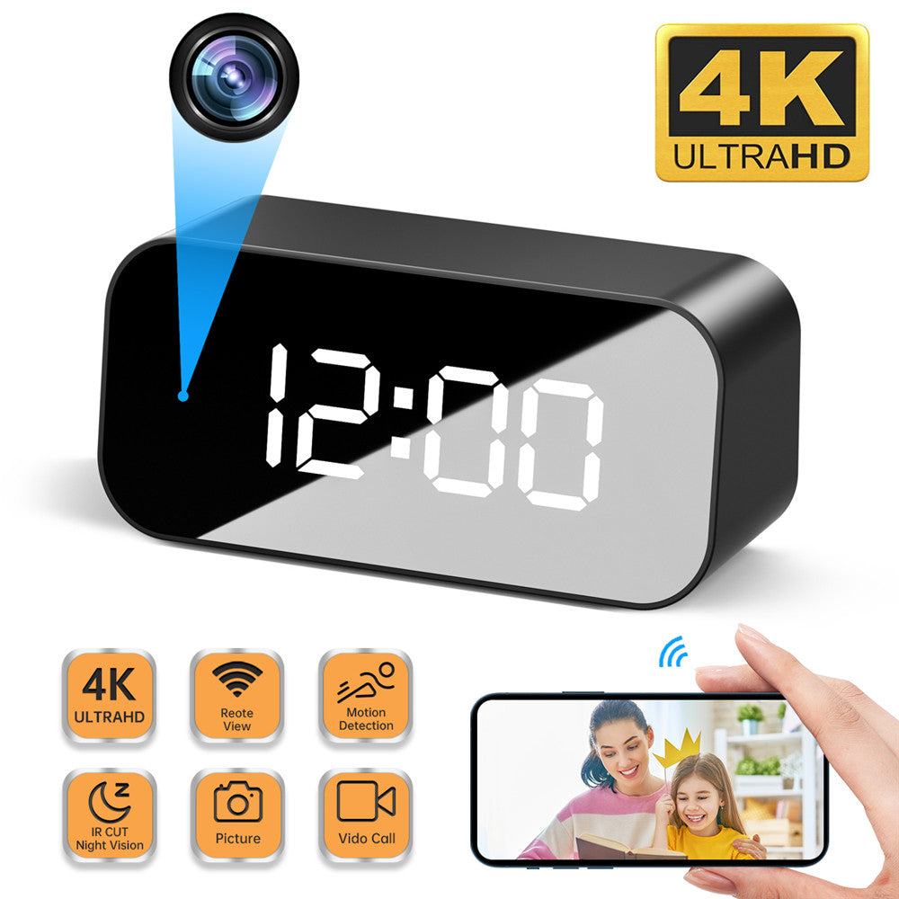 4K HD WIFI Clock Camera Micro Camera IR Night View Alarm Camcorder - Almondscove