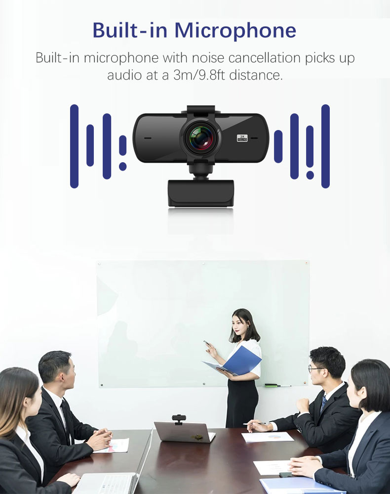 Webcam 2K Full HD 1080P Web Camera Autofocus With Microphone - Almondscove