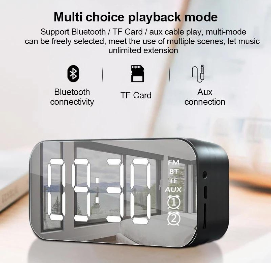 LED Display Alarm Clock Wireless Bluetooth Speakers - Almondscove