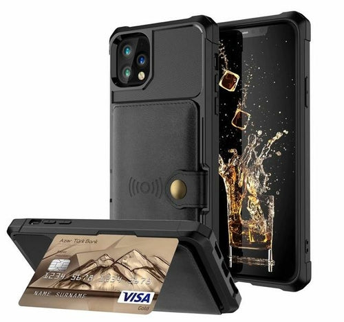 360 Protection Magnetic Leather Wallet Armor Case for iPhone - Almondscove
