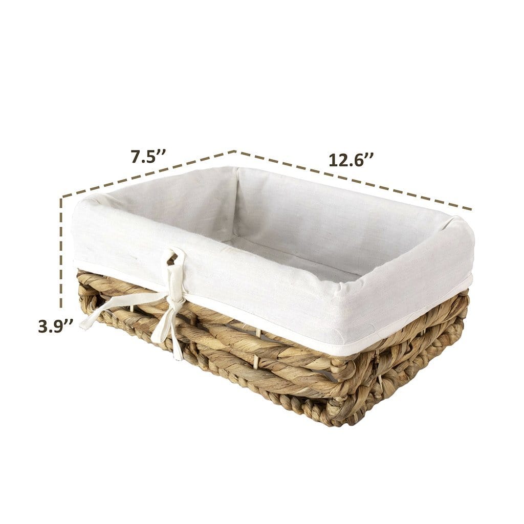 Water Hyacinth Storage Container Baskets with Liner - Multi-funtional storage solution for Home Decor - Almondscove